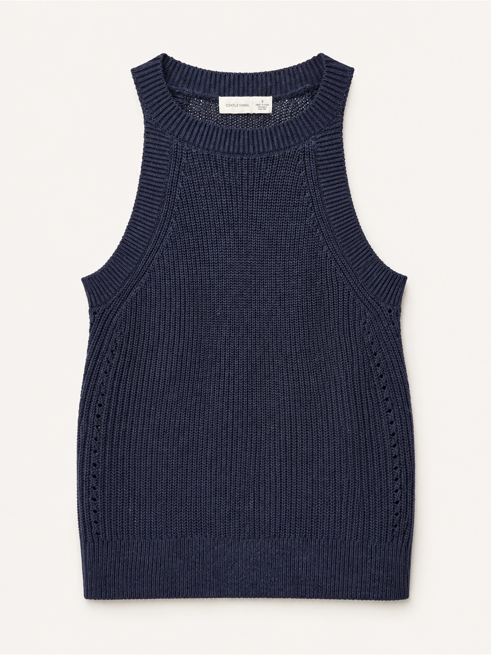 Gentle Fawn Navy Open-Knit Sleeveless Sweater Tank Top S - Picture 2 of 5
